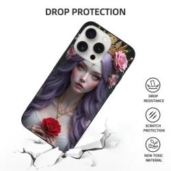 Coque pour iPhone 15/15 Pro/15 Pro Max avec Déesse Rose Fantaisiste - OKOMALL
