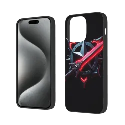 Coque pour iPhone 15/Pro/Max, motif d'épée d'ombre noire - okomall
