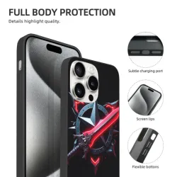 Coque pour iPhone 15/Pro/Max, motif d'épée d'ombre noire - okomall