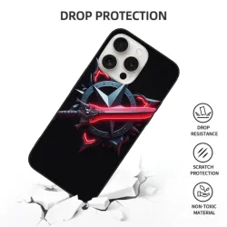 Coque pour iPhone 15/Pro/Max, motif d'épée d'ombre noire - okomall