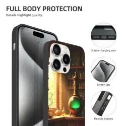 Coque vintage pour iPhone 15 sur le thème du bureau - okomall.com