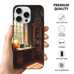 Coque pour iPhone 15/15 Pro/15 Pro Max sur le thème d'un bureau vintage - okomall.com