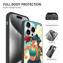 Coque pour iPhone 15/15 Pro/15 Pro Max avec motif de course énergique - OKOMALL
