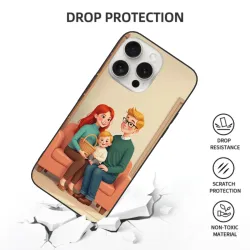 蘋果15/Pro/Max 手機殼 - 溫馨家庭插畫 | okomall