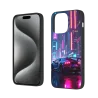 Coque pour iPhone 15/15 Pro/15 Pro Max Voiture de course de nuit Cyberpunk - OKOMALL