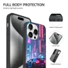 Coque pour iPhone 15/15 Pro/15 Pro Max Voiture de course de nuit Cyberpunk - OKOMALL