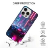 Coque pour iPhone 15/15 Pro/15 Pro Max Voiture de course de nuit Cyberpunk - OKOMALL