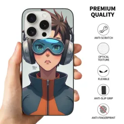 Coque pour iPhone 15/Pro/Pro Max avec fille d'anime - Style de rue énergique | OKOMALL