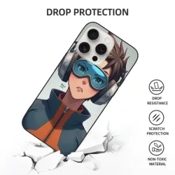 Coque pour iPhone 15/Pro/Pro Max avec fille d'anime - Style de rue énergique | OKOMALL