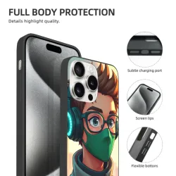 Coque de téléphone pour iPhone 15/Pro/Max, style anime tendance pour jeunes - OKOMALL