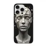 Coque pour iPhone 15/Pro/Max avec portrait abstrait noir et blanc de femme - okomall.com