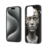 Coque pour iPhone 15/Pro/Max avec portrait abstrait noir et blanc de femme - okomall.com