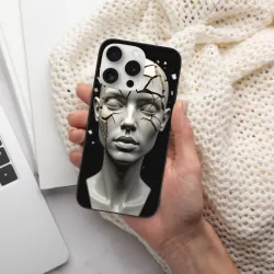 Coque pour iPhone 15/Pro/Max avec portrait abstrait noir et blanc de femme - okomall.com