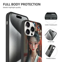 Coque pour iPhone 15/15 Pro/15 Pro Max sur le thème de Belles Concubines - okomall.com