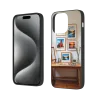 Coque pour iPhone 15/Pro/Max avec motif artistique de paysage - Maison chaleureuse | okomall