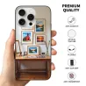 Coque pour iPhone 15/Pro/Max avec motif artistique de paysage - Maison chaleureuse | okomall