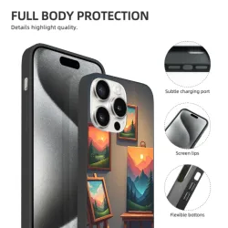 iPhone 15/Pro/Max Forest Sunset Landscape Phone Case - okomall