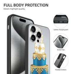 Coque pour iPhone 15 Pro/Pro Max avec motif de gâteau de mariage - OKOMALL