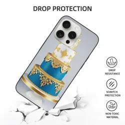 Coque pour iPhone 15 Pro/Pro Max avec motif de gâteau de mariage - OKOMALL