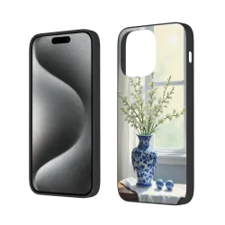 Coque pour iPhone 15/Pro/Max avec peinture à l'huile de nature morte - Pommes et fleurs | OKOMALL