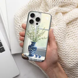 Coque pour iPhone 15/Pro/Max avec peinture à l'huile de nature morte - Pommes et fleurs | OKOMALL