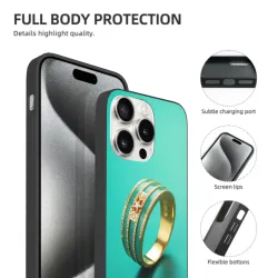 iPhone 15 Pro/Pro Max 金色花纹手机壳 - okomall