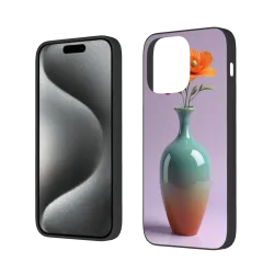 Custodia iPhone 15/Pro/Max con sfumatura e fiori astratti - okomall