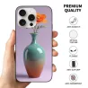 Custodia iPhone 15/Pro/Max con sfumatura e fiori astratti - okomall