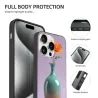 Custodia iPhone 15/Pro/Max con sfumatura e fiori astratti - okomall