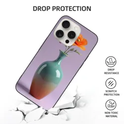 Custodia iPhone 15/Pro/Max con sfumatura e fiori astratti - okomall