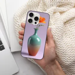 Custodia iPhone 15/Pro/Max con sfumatura e fiori astratti - okomall