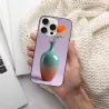 Custodia iPhone 15/Pro/Max con sfumatura e fiori astratti - okomall