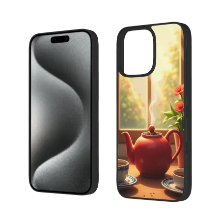 iPhone 15/Pro/Pro Max Case - Tranquil Tea Break by the Window | okomall