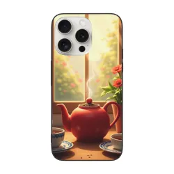 iPhone 15/Pro/Pro Max Case - Tranquil Tea Break by the Window | okomall