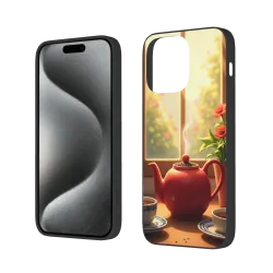 iPhone 15/Pro/Pro Max Case - Tranquil Tea Break by the Window | okomall