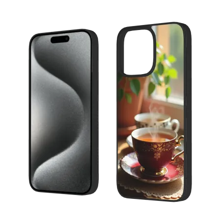 Custodia vintage per iPhone 15/Pro/Max con pittura di natura morta di tè - okomall