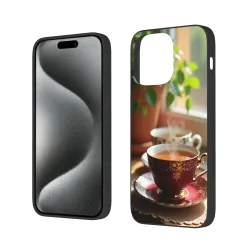 Custodia vintage per iPhone 15/Pro/Max con pittura di natura morta di tè - okomall