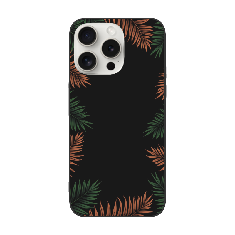 Custodia per iPhone 15/Pro/Max - Motivo a foglie tropicali | okomall