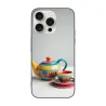 Custodia per iPhone 15/Pro/Max con motivo di teiera vintage - okomall