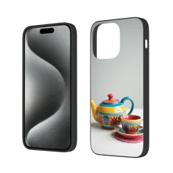 Custodia per iPhone 15/Pro/Max con motivo di teiera vintage - okomall
