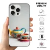 Custodia per iPhone 15/Pro/Max con motivo di teiera vintage - okomall