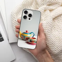 Custodia per iPhone 15/Pro/Max con motivo di teiera vintage - okomall