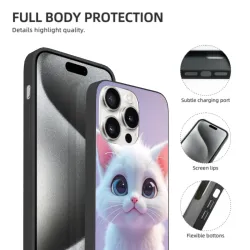 귀여운 고양이 케이스 - iPhone 15 Pro/Pro Max 휴대폰 보호 케이스 | OKOMALL