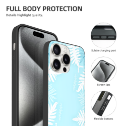 حافظة iPhone 15/Pro/Pro Max بنمط أوراق منعش - OKOMALL