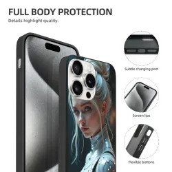 Custodia per telefono femminile Cyberpunk - iPhone 15 Pro/Pro Max - OKOMALL