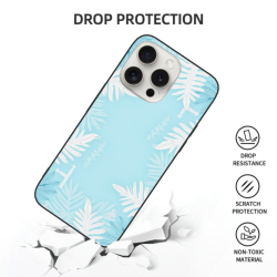 حافظة iPhone 15/Pro/Pro Max بنمط أوراق منعش - OKOMALL