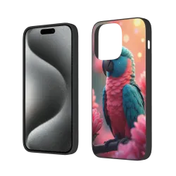 iPhone 15/Pro/Max 鹦鹉花卉手机壳 - okomall