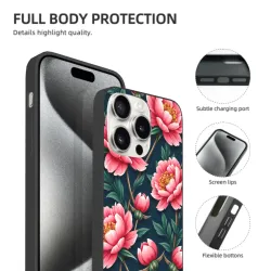 iPhone 15/Pro/Max 鲜花手机壳 - okomall.com
