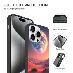iPhone 15/Pro/Max 星空山峦手机壳 - 梦幻日落 | OKOMALL