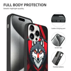 iPhone 15/Pro/Max 狼之怒 手机壳 - 狂野狼头个性保护壳 | OKOMALL